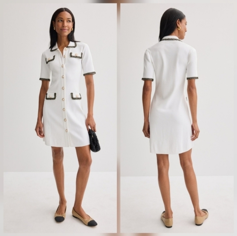 Alexia Admor Odette Button Down Mini Dress ​Casual Collared Short Sleeve Size XS